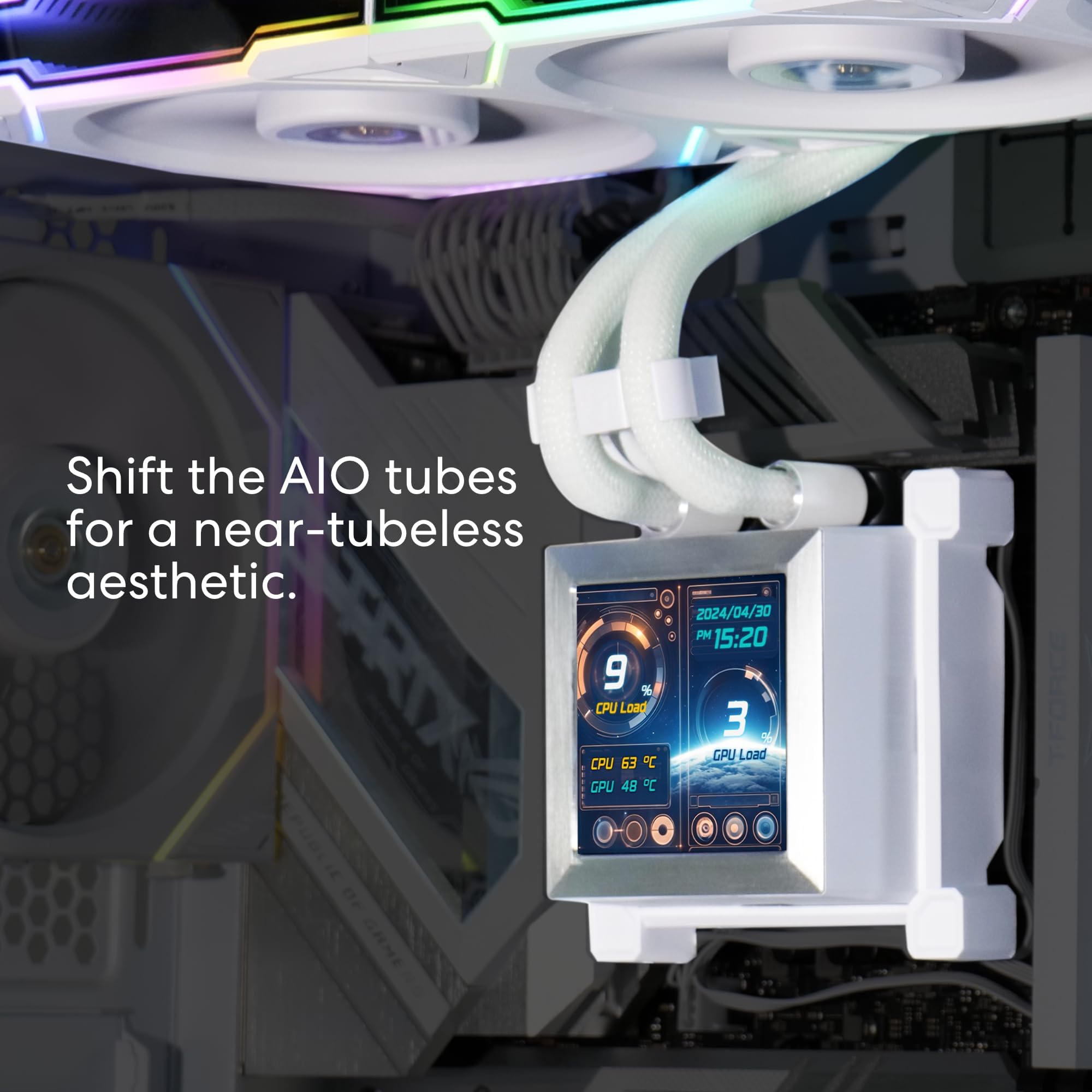 Water Cooler 360mm Lian Li Hydroshift LCD Branco 360TL | Amazon.com.br